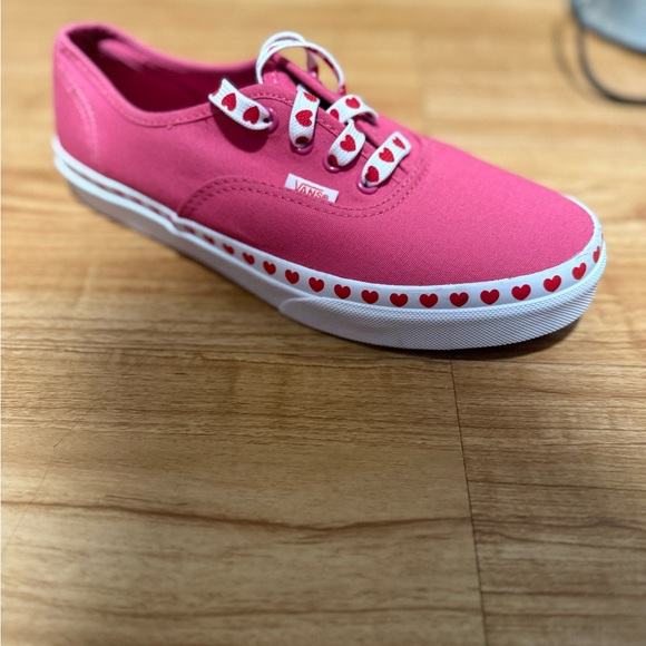 Vans Authentic Pink Sneakers with Heart Foxing & Laces - Juniors 6 (Women's 7.5) - Picture 14 of 14